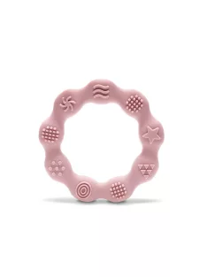 Lorelli Természetes szilikon rágóka karika - Deep Pink