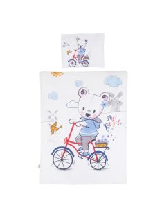 Chipolino 5 részes ágynemű garnitúra - bear with bicycle