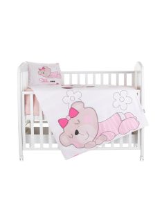 Chipolino 5 részes ágynemű garnitúra - pink bear