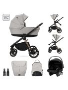Lorelli Bianca 3az1-ben újszülött babakocsi Lorelli Aria Luxe hordozóval - Beige (2 doboz)