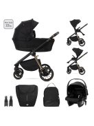 Lorelli Bianca 3az1-ben újszülött babakocsi Lorelli Aria Luxe hordozóval - Black (2 doboz)
