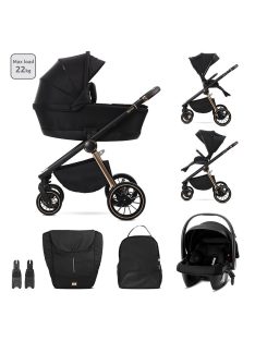   Lorelli Bianca 3az1-ben újszülött babakocsi Lorelli Aria Luxe hordozóval - Black (2 doboz)