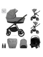 Lorelli Bianca 3az1-ben újszülött babakocsi Lorelli Aria Luxe hordozóval - Grey (2 doboz)