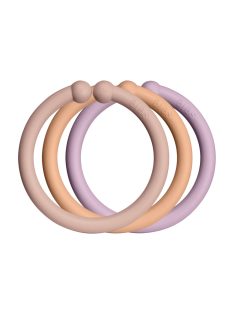 BIBS Karikák, (Púderrózsaszín - hamvas lila - barack)