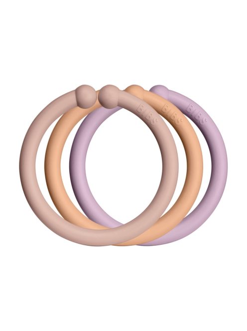 BIBS Karikák, (Púderrózsaszín - hamvas lila - barack)