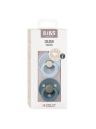 BIBS Colour 2-es szett, anatómiai cumifej, (Pasztellkék/Páva), 0-6 hó