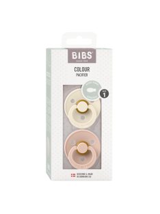   BIBS Colour 2-es szett, szimmetrikus cumifej, (Krémfehér/Púderrózsaszín), 0-6 hó
