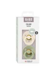   BIBS Colour 2-es szett, szimmetrikus cumifej, (Krémfehér/Zsálya), 0-6 hó