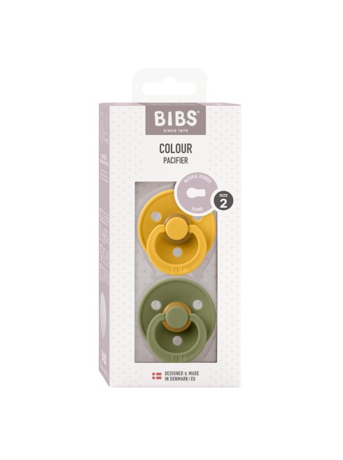 BIBS Colour 2-es szett, (Méz/Olivazöld), 6-18 hó