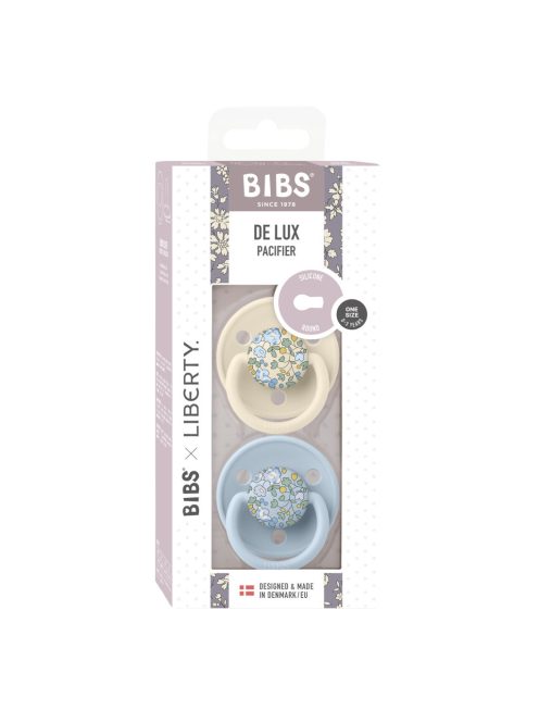 BIBS X Liberty 2-es Cumi szett, De Lux, Eloise, Pasztellkék Mix, egyméret