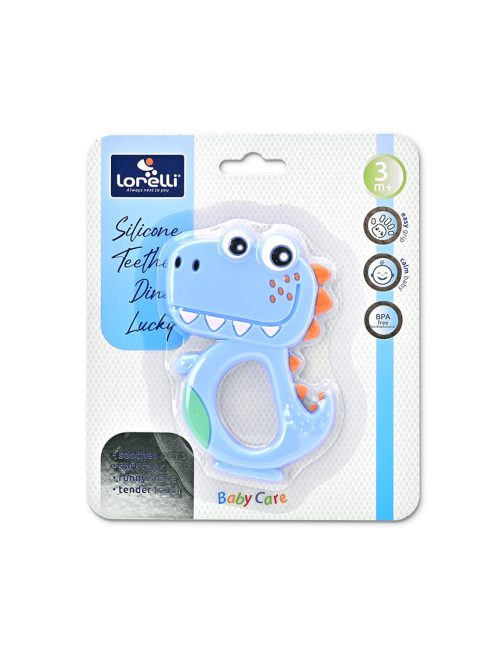 Baby Care szilikon rágóka - Dino Lucky Blue