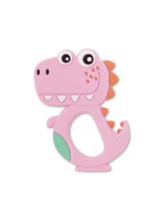 Baby Care szilikon rágóka - Dino Lucky Pink