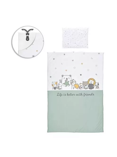 Lorelli 5 részes ágynemű garnitúra - Happy Friends Mint