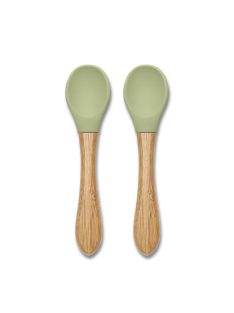   Lorelli Szilikon kanalak bambusz nyéllel, 2 db - fresh green