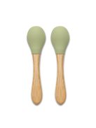 Lorelli Szilikon kanalak bambusz nyéllel, 2 db - fresh green