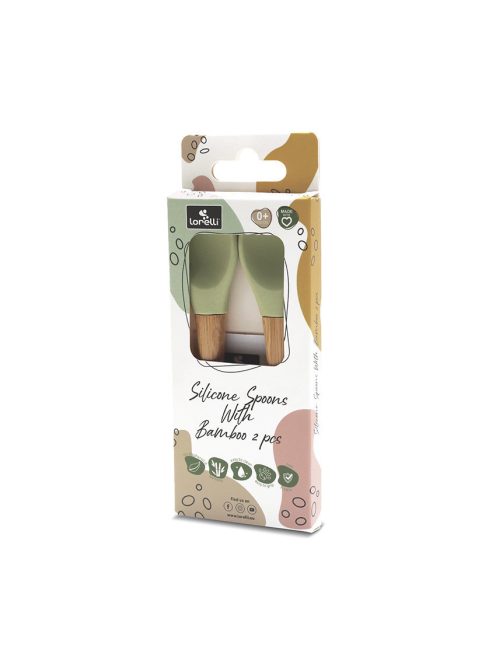 Lorelli Szilikon kanalak bambusz nyéllel, 2 db - fresh green