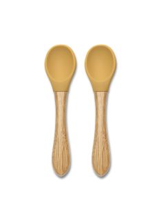 Lorelli Szilikon kanalak bambusz nyéllel, 2 db - yellow