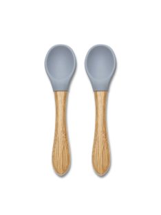 Lorelli Szilikon kanalak bambusz nyéllel, 2db - grey