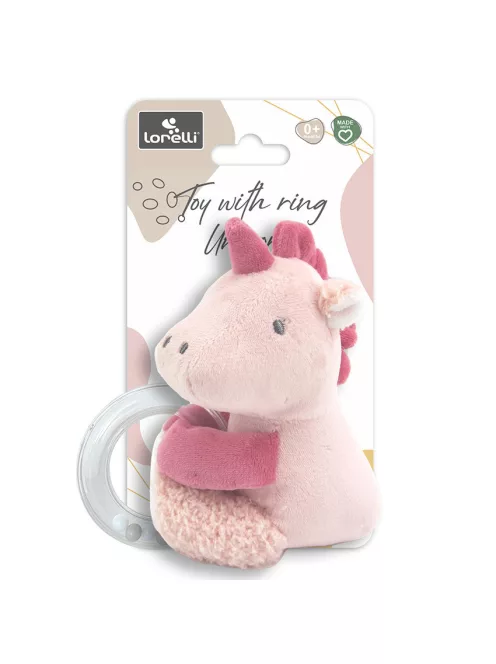 Lorelli Toys Plüss gyűrűs játék - Pink Unikornis