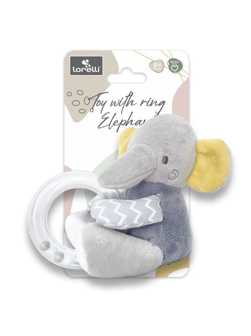 Lorelli Toys Plüss gyűrűs játék - Szürke Elefánt