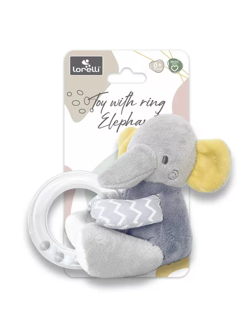 Lorelli Toys Plüss gyűrűs játék - Szürke Elefánt