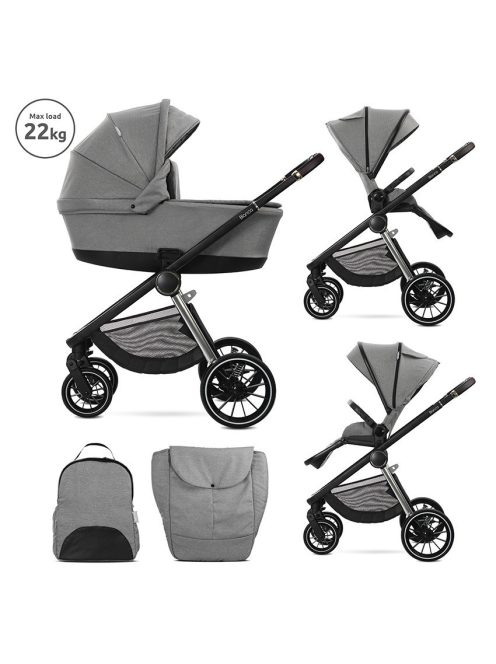 Lorelli Bianca multifunkciós babakocsi + adapter - Grey