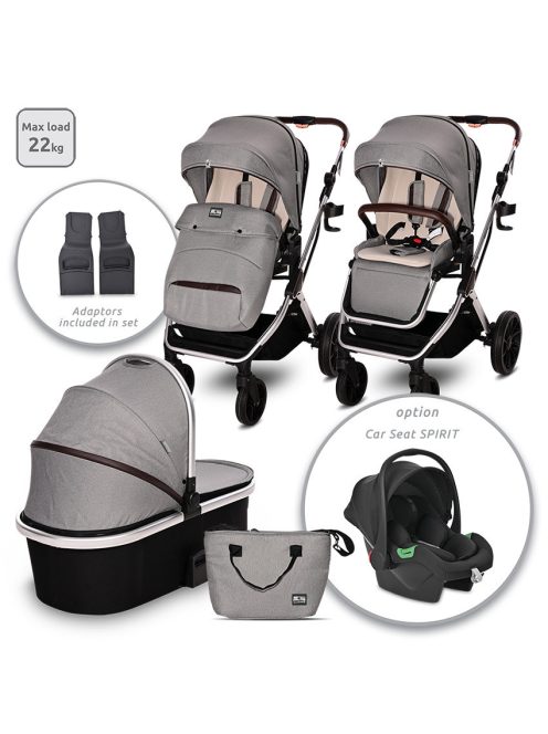 Lorelli Glory multifunkciós babakocsi + adapter - Opaline Grey