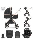 Lorelli Reya 3az1-ben multifunkciós babakocsi átfordítható tolókarral + Joy autóshordozó - Black Jasper