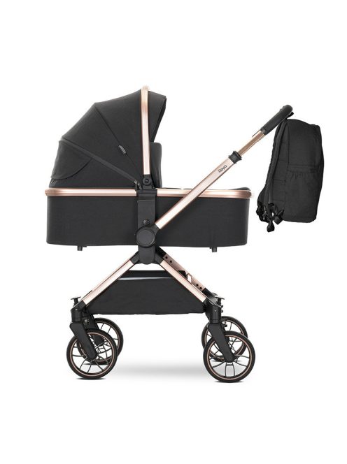 Lorelli Reya 3az1-ben multifunkciós babakocsi átfordítható tolókarral + Joy autóshordozó - Black Jasper