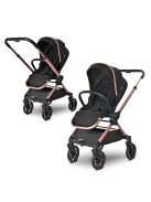 Lorelli Reya 3az1-ben multifunkciós babakocsi átfordítható tolókarral + Joy autóshordozó - Black Jasper