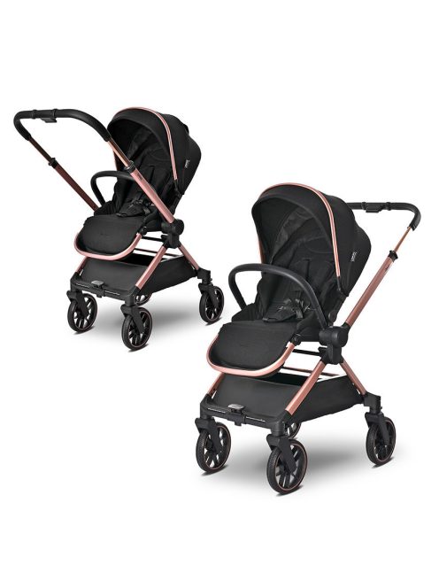 Lorelli Reya 3az1-ben multifunkciós babakocsi átfordítható tolókarral + Joy autóshordozó - Black Jasper