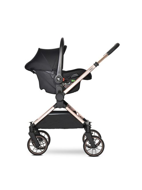 Lorelli Reya 3az1-ben multifunkciós babakocsi átfordítható tolókarral + Joy autóshordozó - Black Jasper