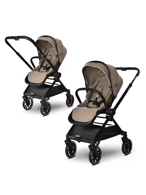 Lorelli Reya 3az1-ben multifunkciós babakocsi átfordítható tolókarral + Joy autóshordozó - Brown