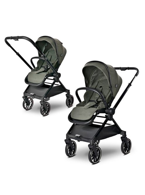 Lorelli Reya 3az1-ben multifunkciós babakocsi átfordítható tolókarral + Joy autóshordozó - Green