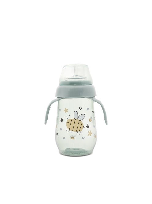 My Friend széles nyakú cumisüveg fogantyúval 260ml - Iceberg Green