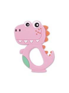 Baby Care szilikon rágóka - Dino Lucky Pink