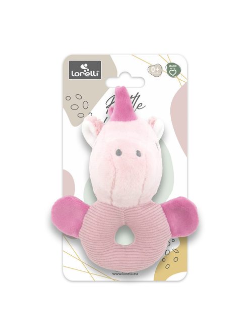 Lorelli Toys Plüss csörgő karika - Pink Unikornis