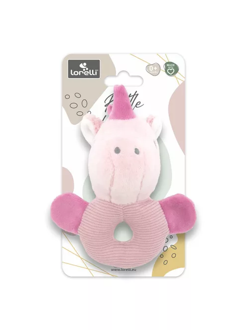 Lorelli Toys Plüss csörgő karika - Pink Unikornis