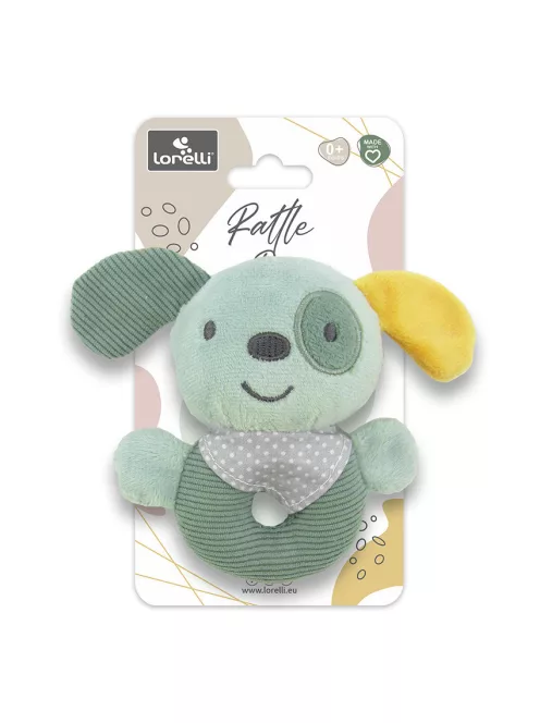 Lorelli Toys Plüss csörgő karika - Zöld Kutya