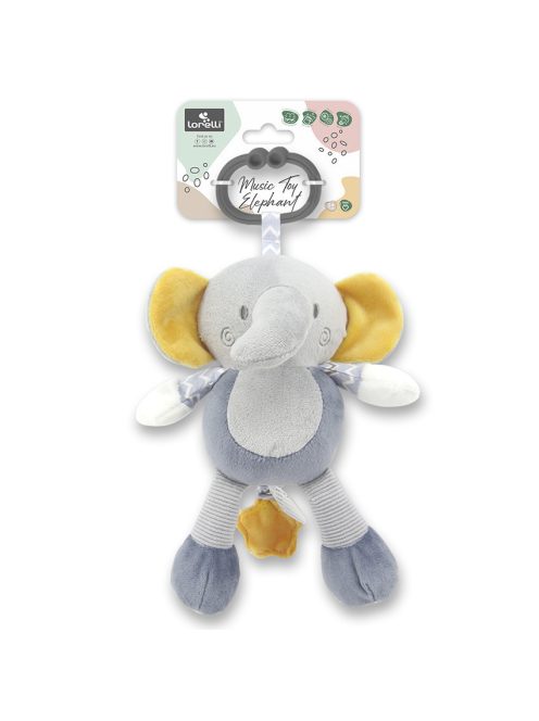 Lorelli Toys plüss zenélő játék - Szürke Elefánt