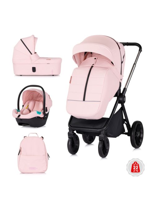 Chipolino Encanto 3az1-ben multifunkciós babakocsi - Pink Marshmellow