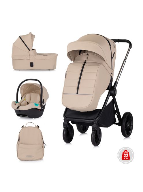Chipolino Encanto 3az1-ben multifunkciós babakocsi - Tiramisu
