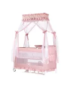 Chipolino Palace multifunkciós utazóágy baldachinnal - Cat pink