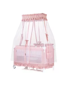   Chipolino Palace multifunkciós utazóágy baldachinnal - Cat pink