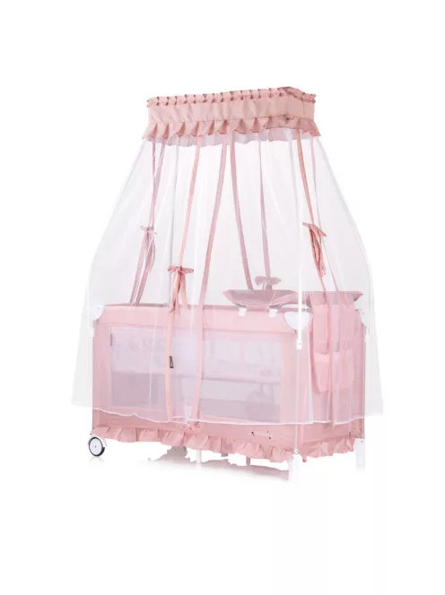 Chipolino Palace multifunkciós utazóágy baldachinnal - Cat pink