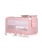 Chipolino Palace multifunkciós utazóágy baldachinnal - Cat pink