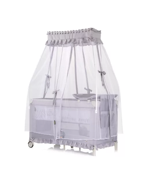 Chipolino Palace multifunkciós utazóágy baldachinnal - Hippo grey