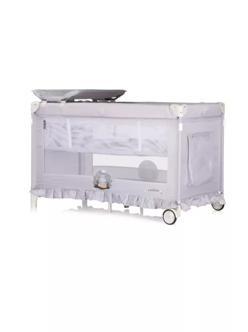 Chipolino Palace multifunkciós utazóágy baldachinnal - Hippo grey