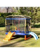 Chipolino Playground Trambulin 200 cm csúszdával, létrával - blue