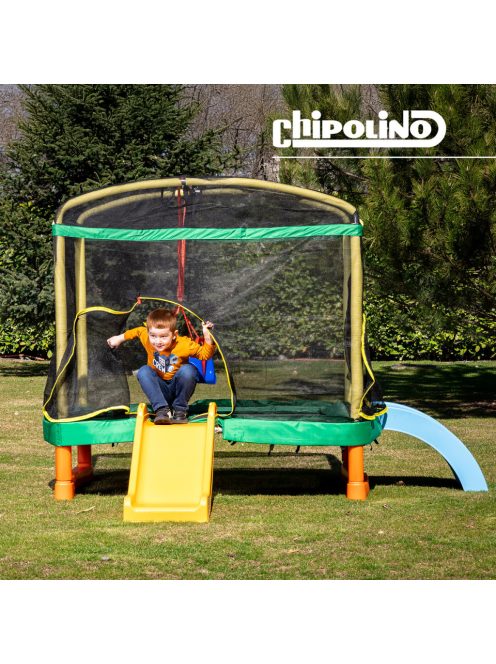 Chipolino Playground Trambulin 200 cm csúszdával, létrával - green